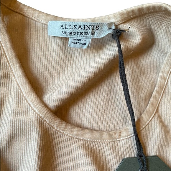 NWT All Saints Jamie Bodysuit in London Stone White Size 10 - Picture 6 of 10